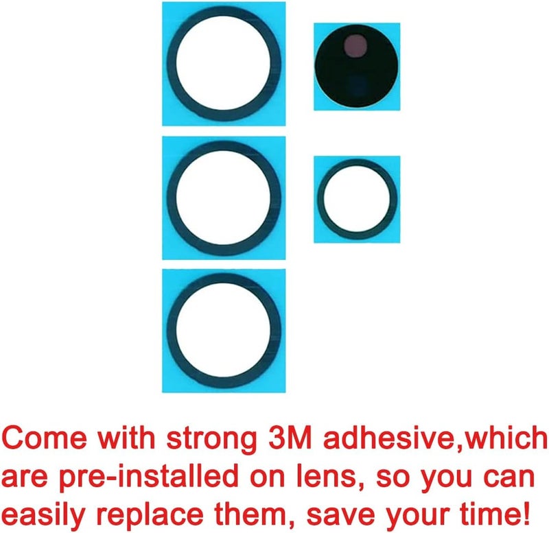 Perzework مجموعة عدسات كاميرا خلفية زجاجية بديلة 2 قطعة لجهاز سامسونج جالاكسي S23 ألترا مع لاصق مثبت مسبقًا وأدوات إصلاح - Image 4